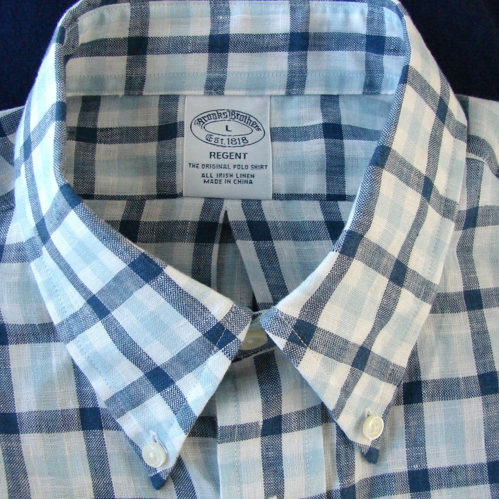 men's Brooks Brothers linen shirt size L